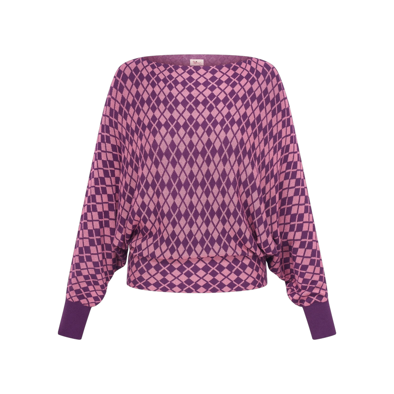HEART GERUITE SWEATERTOP GARDA, ROZE/ PAARS