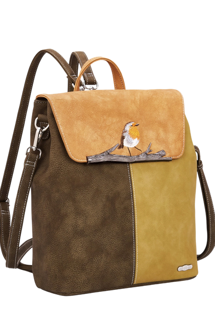 HI-DI-HI HAND/ SCHOUDER/ RUGZAK TIMBER BRUIN/ BEIGE, PIMPELMEES