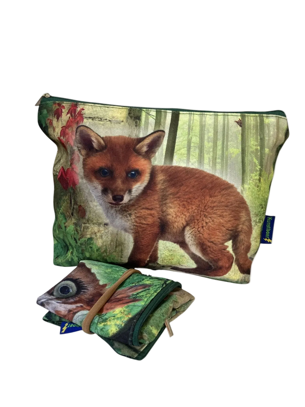 KUNSTBOER FOLDABLE PENCIL BAG FOX & OWL
