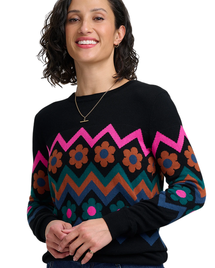 Sugarhill Brighton Rita Jumper, black flower chevron