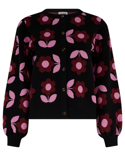 Sugarhill Brighton Venetia Cardigan, black mod daisy