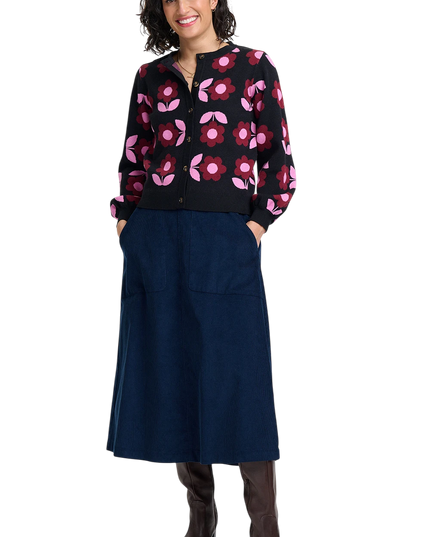 Sugarhill Brighton Venetia Cardigan, black mod daisy