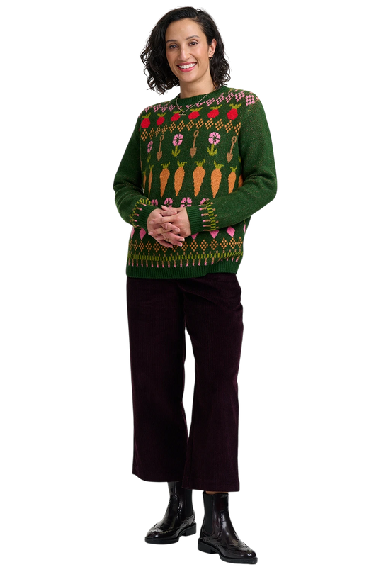 SUGARHILL BRIGHTON LAVERNE JUMPER, GREEN ALLOTMENT FAIRISLE