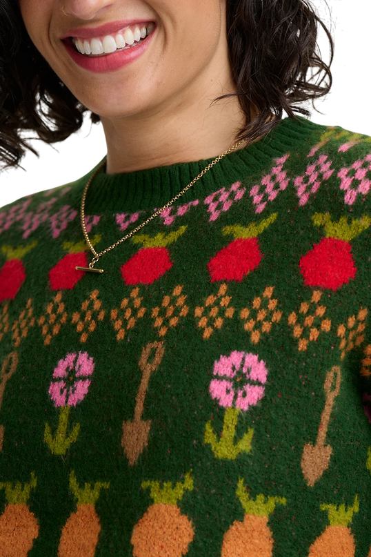 SUGARHILL BRIGHTON LAVERNE JUMPER, GREEN ALLOTMENT FAIRISLE
