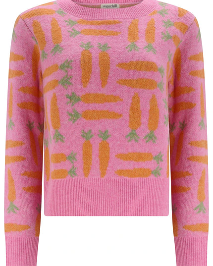 Sugarhill Brighton Selena Jumper, pink fluffy carrots