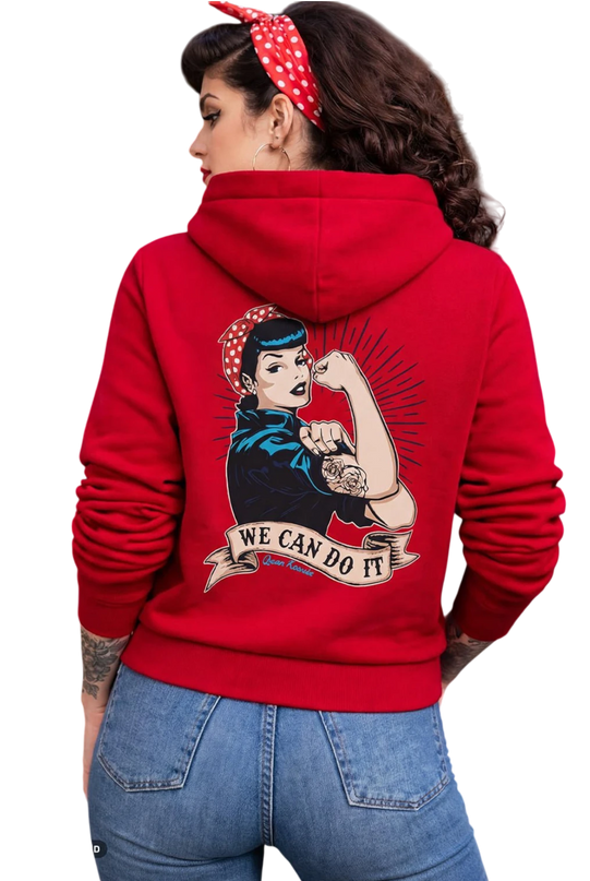 QUEEN KEROSIN DAMES HOODIE WE CAN DO IT, RED