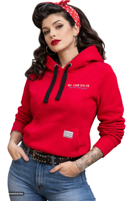 QUEEN KEROSIN DAMES HOODIE WE CAN DO IT, RED