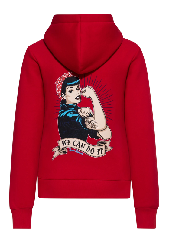 QUEEN KEROSIN DAMES HOODIE WE CAN DO IT, RED