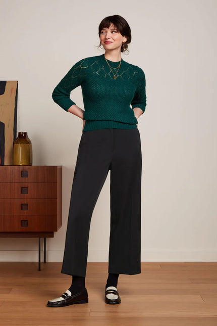 King Louie Jeannie Yoke Sweater Farfalle Pine Green