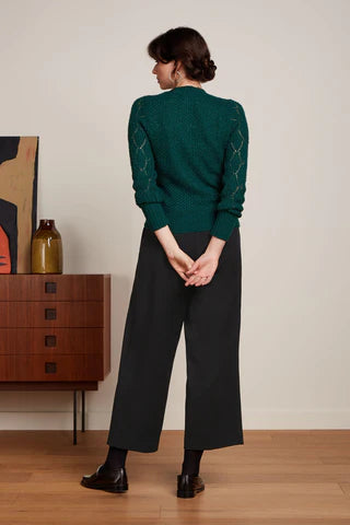 King Louie Jeannie Yoke Sweater Farfalle Pine Green