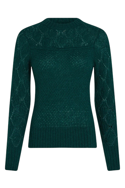 King Louie Jeannie Yoke Sweater Farfalle Pine Green