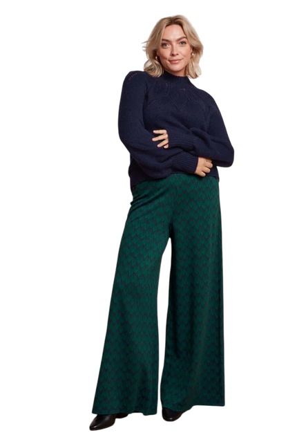 King Louie Pia Pants Duffy Jacquard Evening Blue