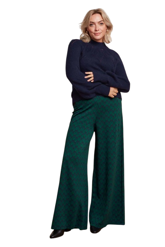 King Louie Pia Pants Duffy Jacquard Evening Blue