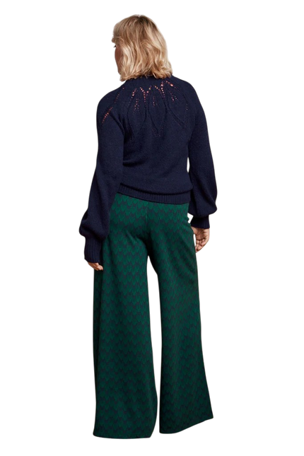 King Louie Pia Pants Duffy Jacquard Evening Blue