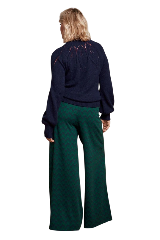 King Louie Pia Pants Duffy Jacquard Evening Blue