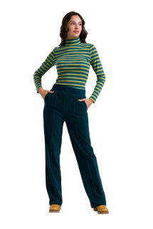 HAILEY TROUSERS RIB VELOUR PETROL
