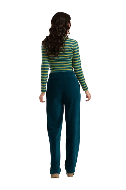 PANTALONI HAILEY RIB VELOUR PETROL