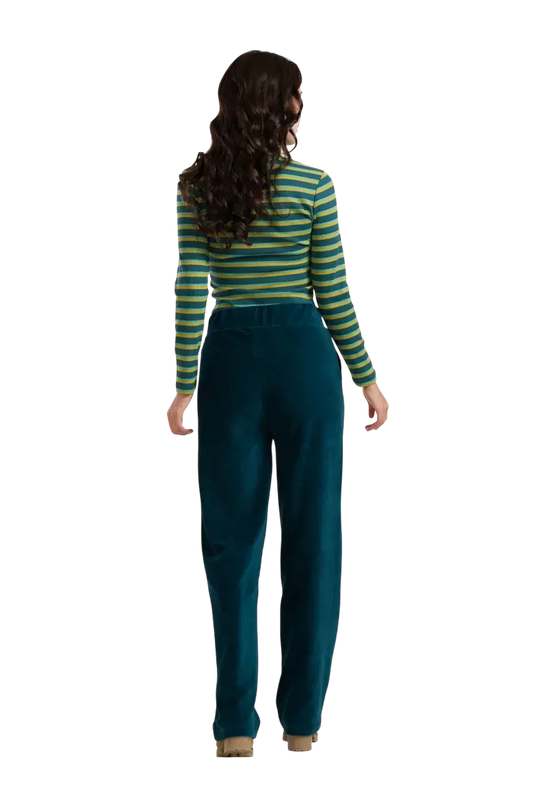 HAILEY TROUSERS RIB VELOUR PETROL