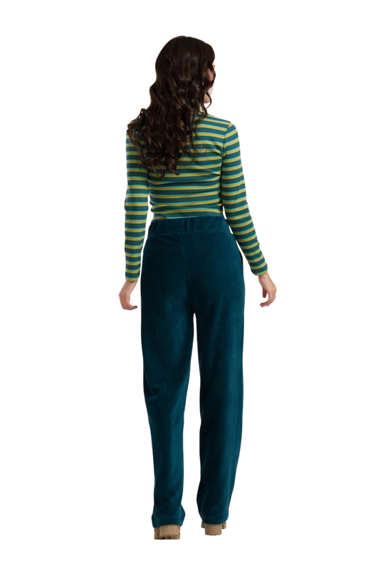 HAILEY TROUSERS RIB VELOUR PETROL