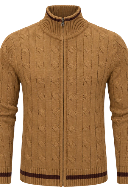 MADCAP ENGLAND GATSBY CABLE KNIT CARDIGAN, FALL LEAF