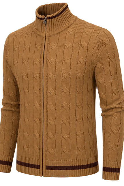 MADCAP ENGLAND GATSBY CABLE KNIT CARDIGAN, FALL LEAF
