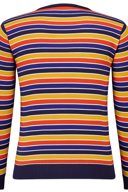 MADCAP ENGLAND SUNDOWN RETRO 90S STRIPED JUMPER , MULTI STRIPE