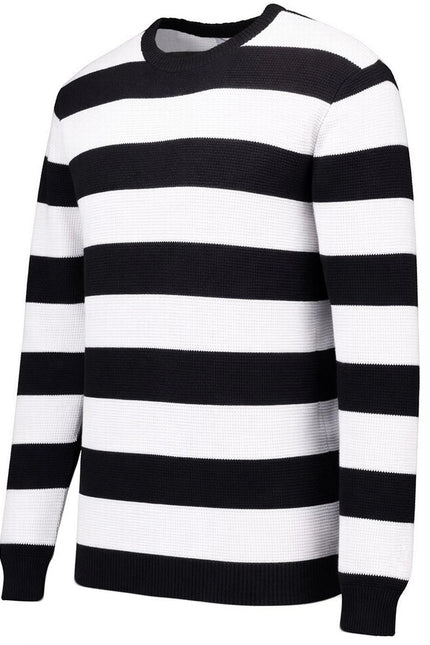 MADCAP ENGLAND JONES WAFFLE BLOCK STRIPE JUMPER, BLACK/CREAM
