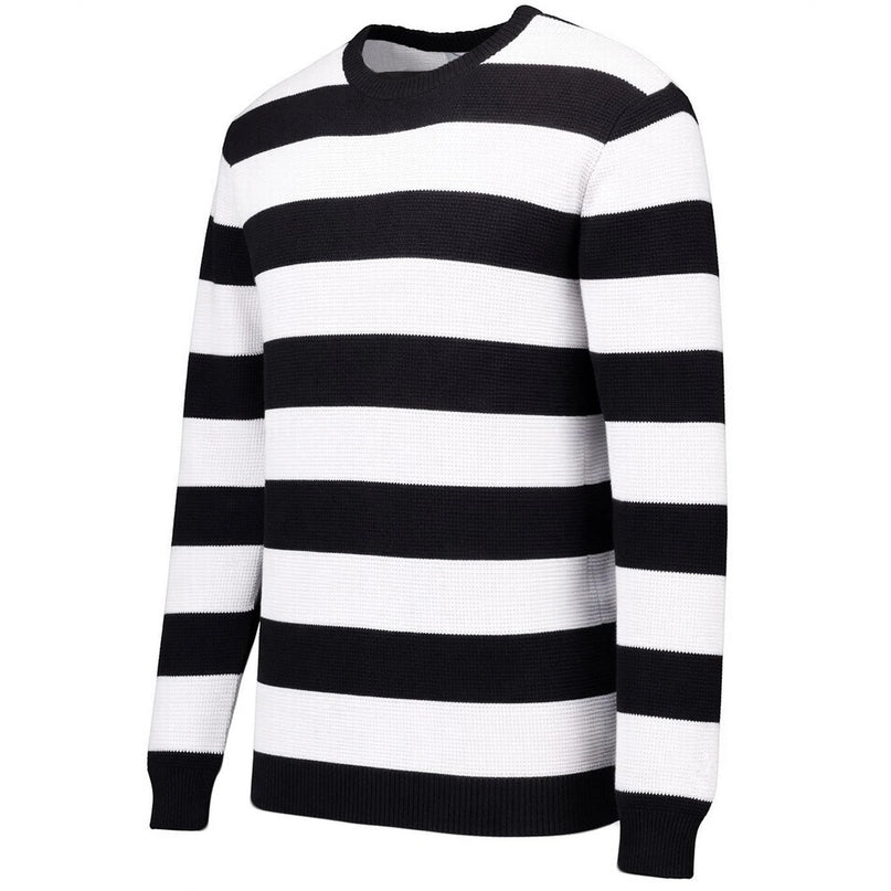 MADCAP ENGLAND JONES WAFFLE BLOCK STRIPE JUMPER, BLACK/CREAM