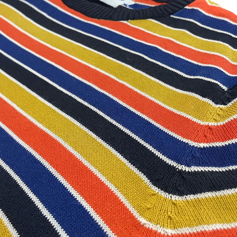 MADCAP ENGLAND SUNDOWN RETRO 90S STRIPED JUMPER , MULTI STRIPE