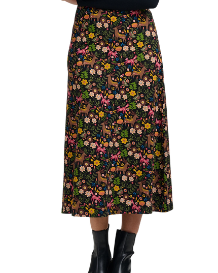 Sugarhill Brighton Jayda jersey skirt, black forest folklore