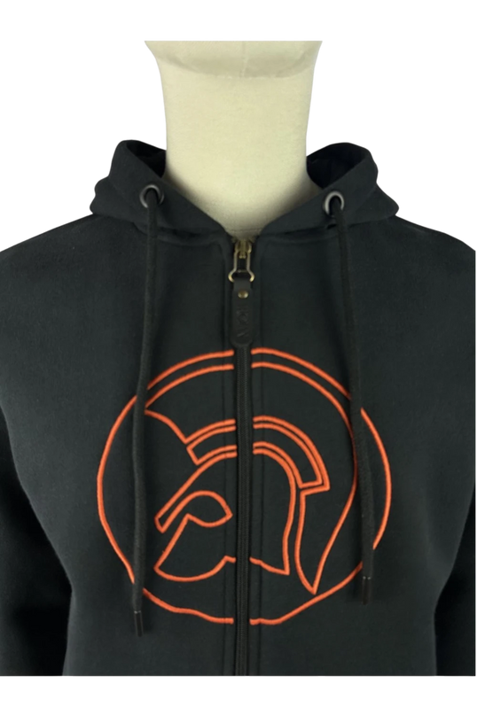 TROJAN OUTLINE LOGO ZIP HOODIE TR/9106, BLACK