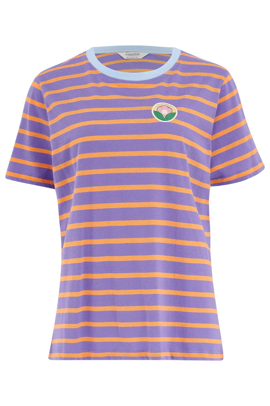 SUGAR HILL BRIGHTON Camiseta MAGGIE LILÁS LARANJA, DISTINTIVO MARGARIDA