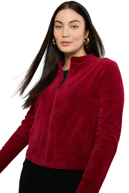 BLUTSGESCHWISTER JACK Jolly Zip Up fine needle red