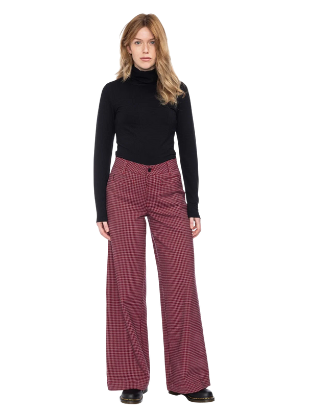 Ruitjesbroek Lacy - red-black-pink