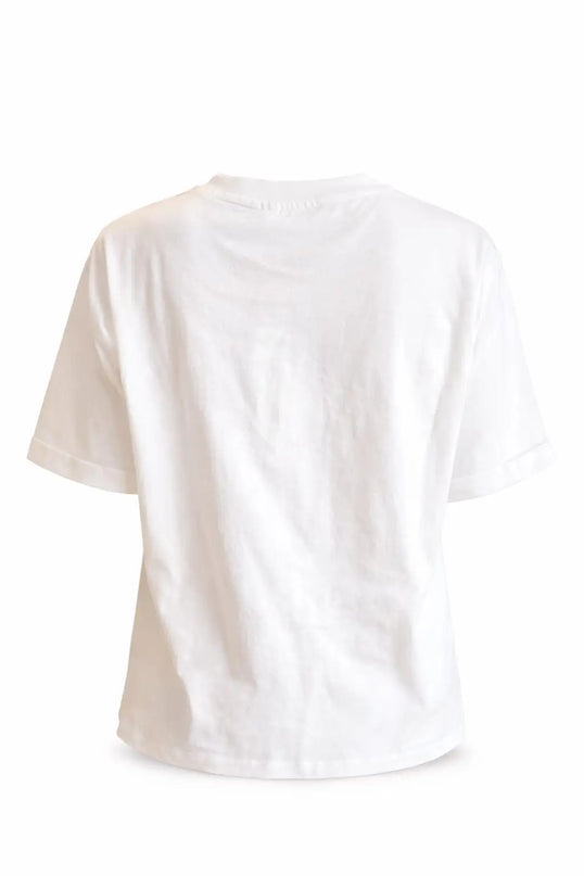 SUGAR HILL BRIGHTON Camiseta MAGGIE CELIA PESO PESADO BRANCA, CORRENTE DE FLORES