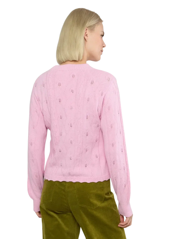 BLUTSGESCHWISTER Trui Fine Craft Crew soft cold pink
