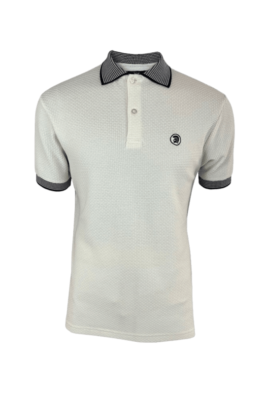 TROJAN Kurvvæv Polo med jacquard-krave og manchetter