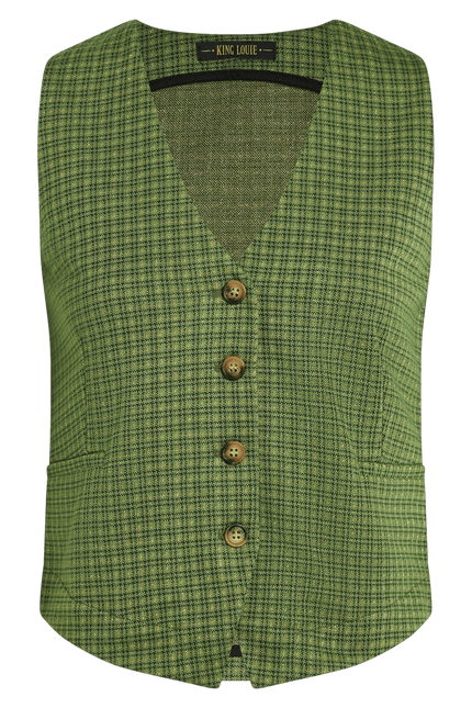 King Louie Bianca Gilet Ivy Check, guacamole