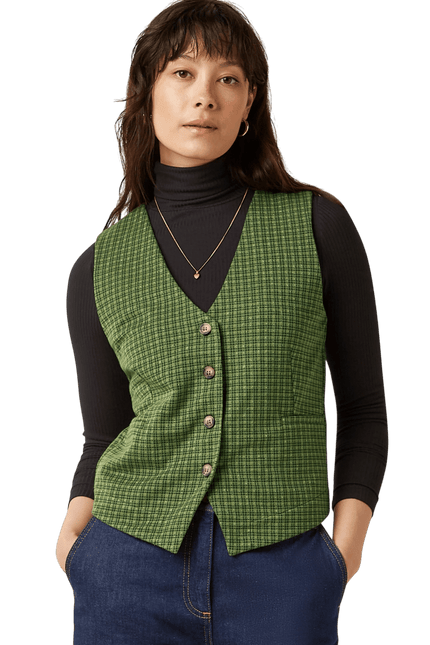 King Louie Bianca Gilet Ivy Check, guacamole
