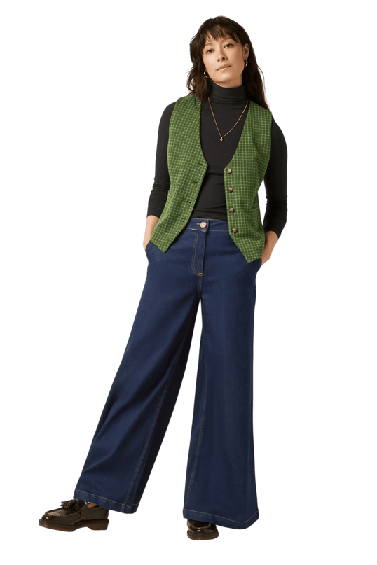 Bianca Gilet Ivy Check, guacemole