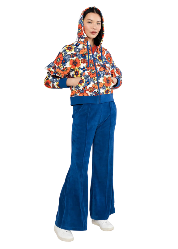 BLUZA Z KAPTUREM Z ZAMKIEM RUFFLE REBEL