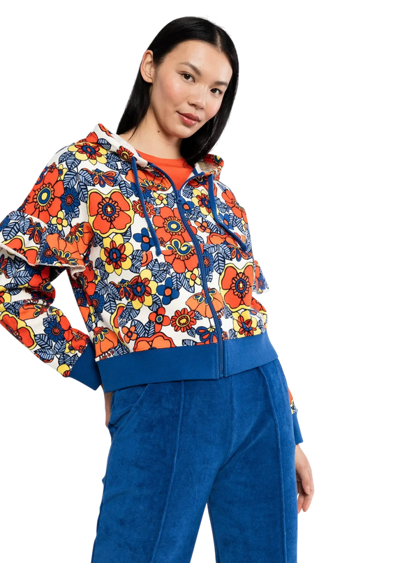 BLUZA Z KAPTUREM Z ZAMKIEM RUFFLE REBEL