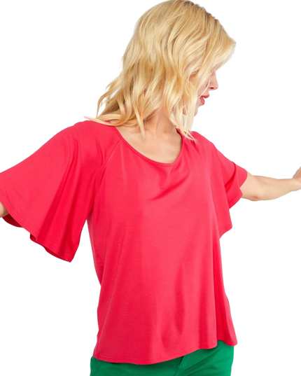 Fly Little Bird", bold ruby red