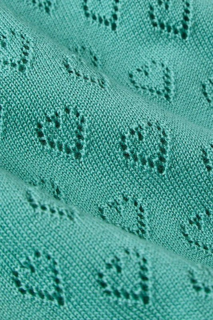 King Louie Cardi V Heart Ajour Aqua Green