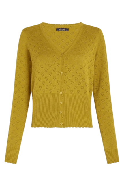 King Louie Cardi V Heart Ajour Curry Yellow
