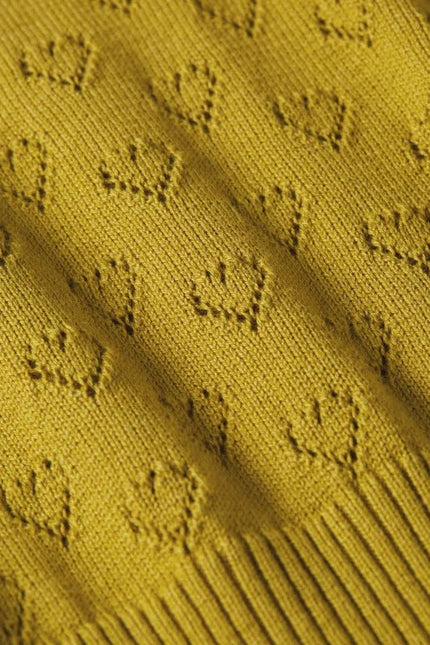 King Louie Cardi V Heart Ajour Curry Yellow