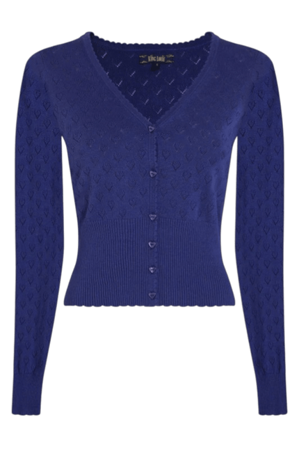 King Louie Cardi V Heart Ajour Dazzling Blue