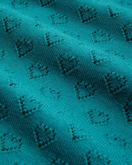 King Louie Cardi V Heart Ajour verde profundo