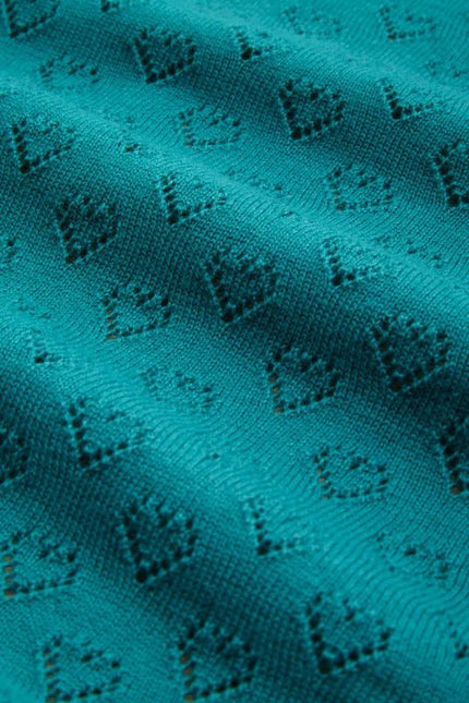 King Louie Cardi V Heart Ajour deep teal