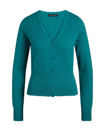 King Louie Cardi V Heart Ajour verde profundo